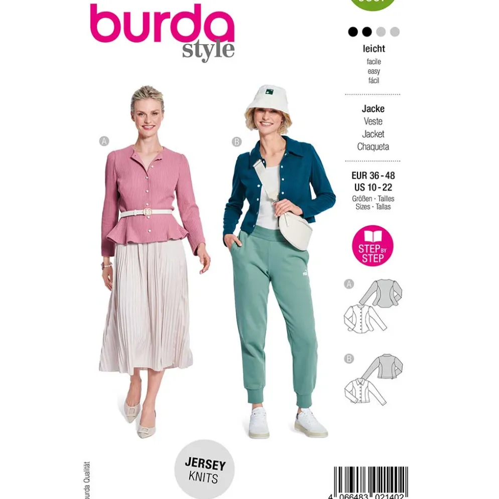 Cardigan Burda 5667 str. 36-48
