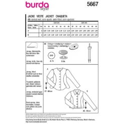 Cardigan Burda 5667 str. 36-48