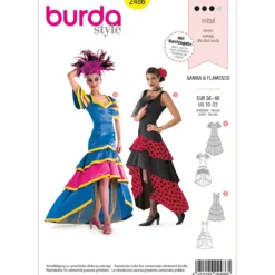 Danser kostume Burda 2486 str. 36-48