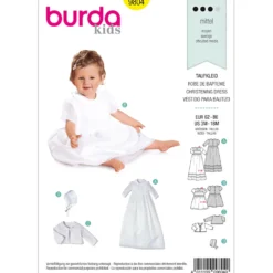 Dåbskjole Burda Kids 9804 str. 62-86