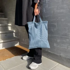 Denim garnfarvet strib 10 OZ Slate blue