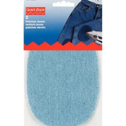 Denim lap til påstrygning, Lys støvet blå, 2 stk.