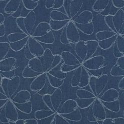 Denim m/jacquard blomster Støvet blå