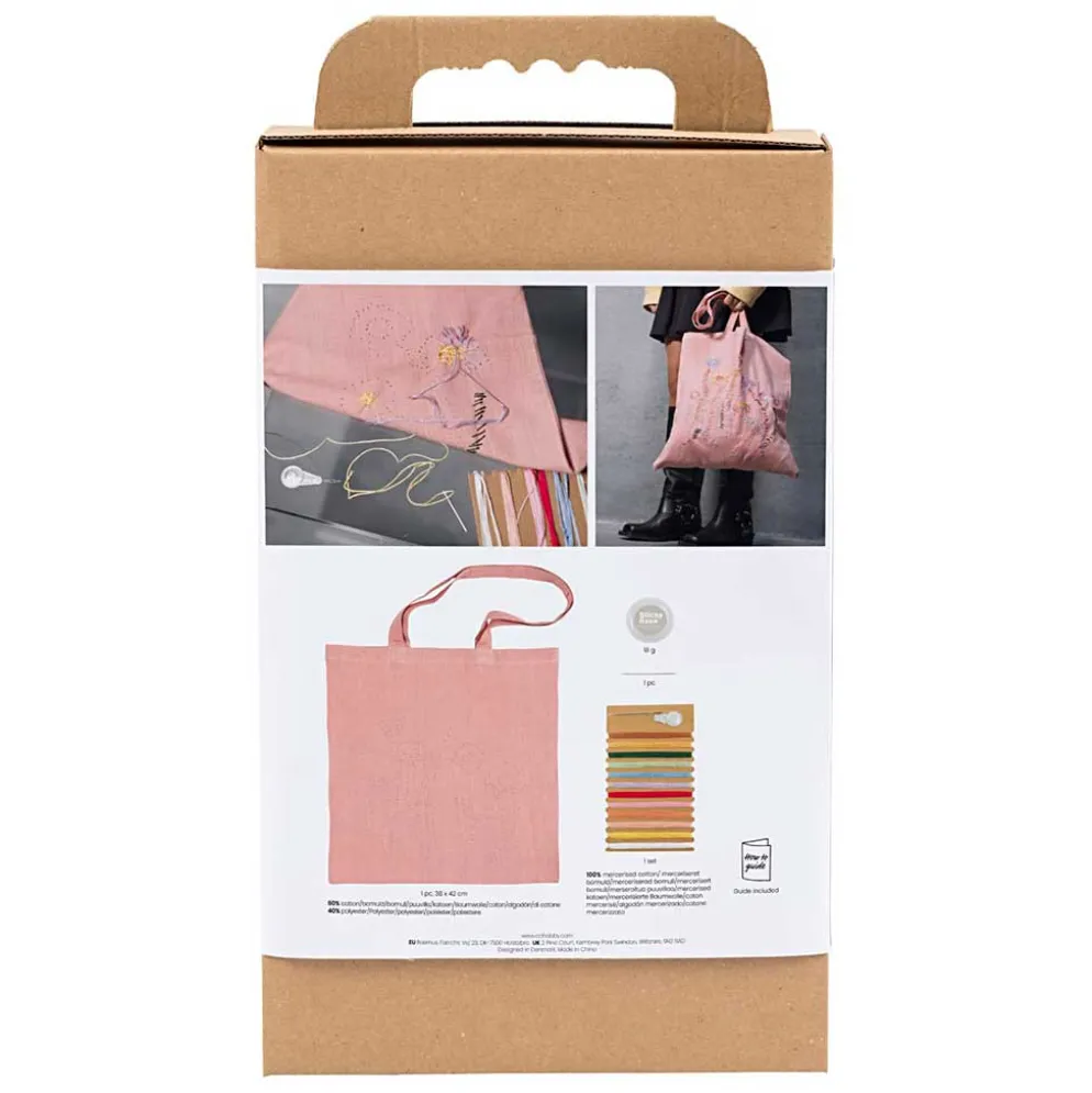 DIY Kit Broderi, Mulepose, soft rosa