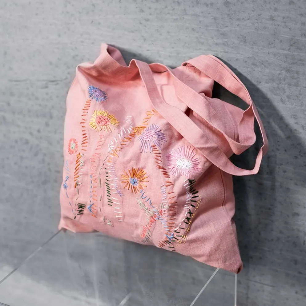 DIY Kit Broderi, Mulepose, soft rosa