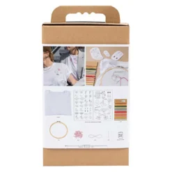 DIY Kit Broderi, 2 t-shirt, hvid