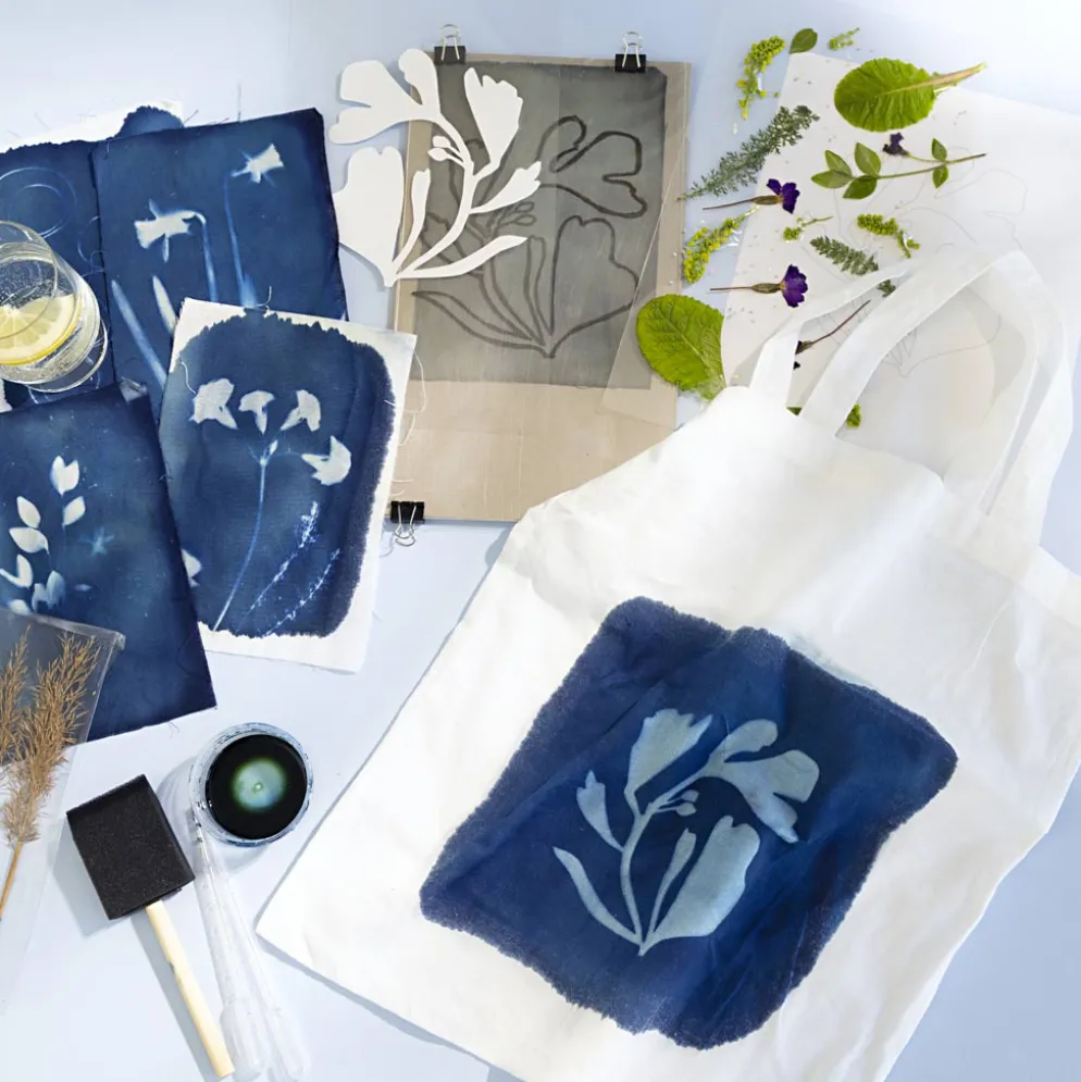 DIY Kit Cyanotypi Tekstil, blå