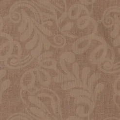 Dobbeltvævet Jacquard m/ blomster Gyldenbrun
