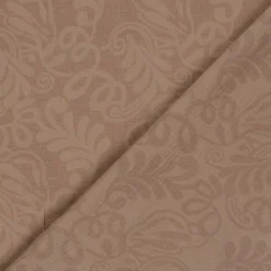 Dobbeltvævet Jacquard m/ blomster Gyldenbrun