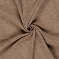 Dobbeltvævet Jacquard m/ blomster Gyldenbrun