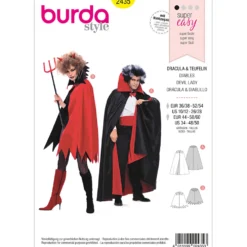 Dracula kostume Burda 2435 str. 36/38 – 52/54