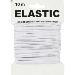 Elastik 5 mm, 10 m Hvid
