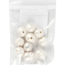 Ferskvandsperler, str. 9-11 mm, hulstr. 2 mm, 10 stk. Perlemor