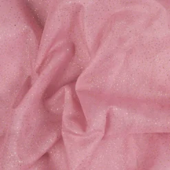 Fin tyl m/ guld glitter, Rosa