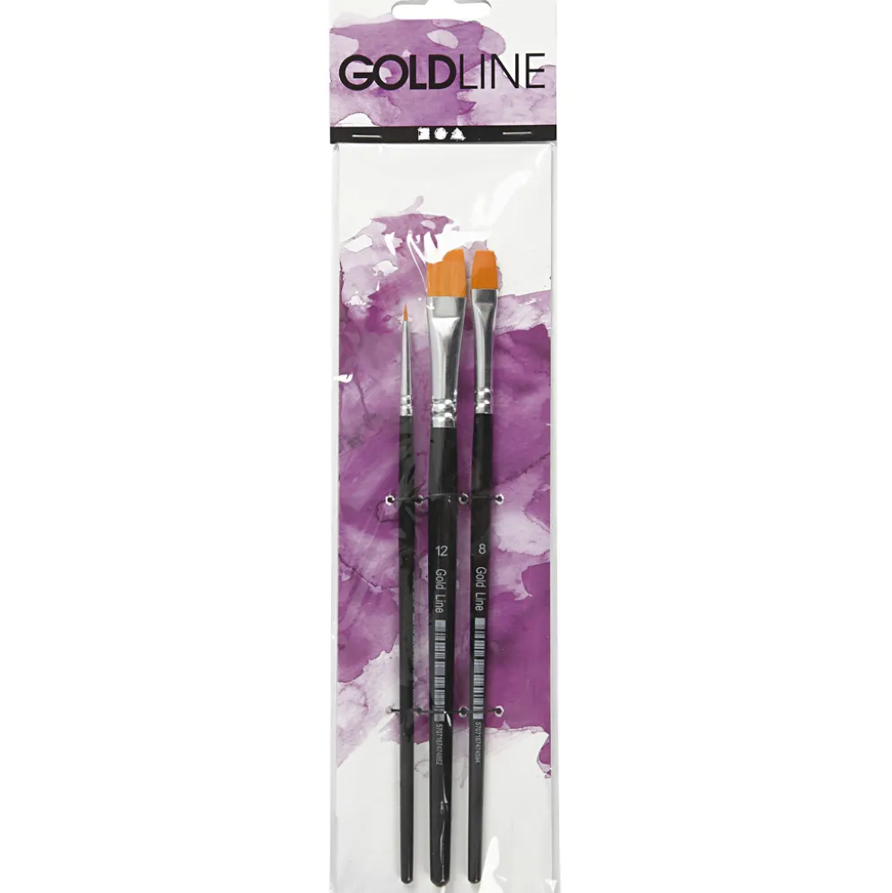 Gold Line Pensler, 3-12 mm, flad, 3 stk.