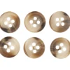 Habitknap 4-huls, 13 mm, 6 stk. Beige/Lysebrun