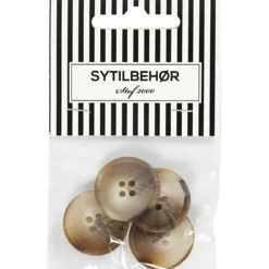 Habitknap 4-huls, 23 mm, 4 stk. Beige/lysebrun