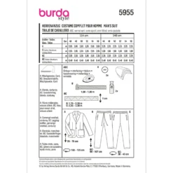Herre sæt Burda 5955 str. 46-56