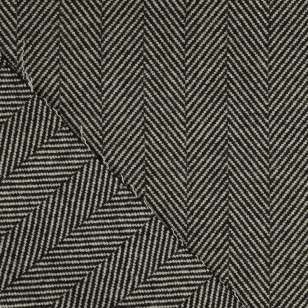 Herringbone m/ uld Sort