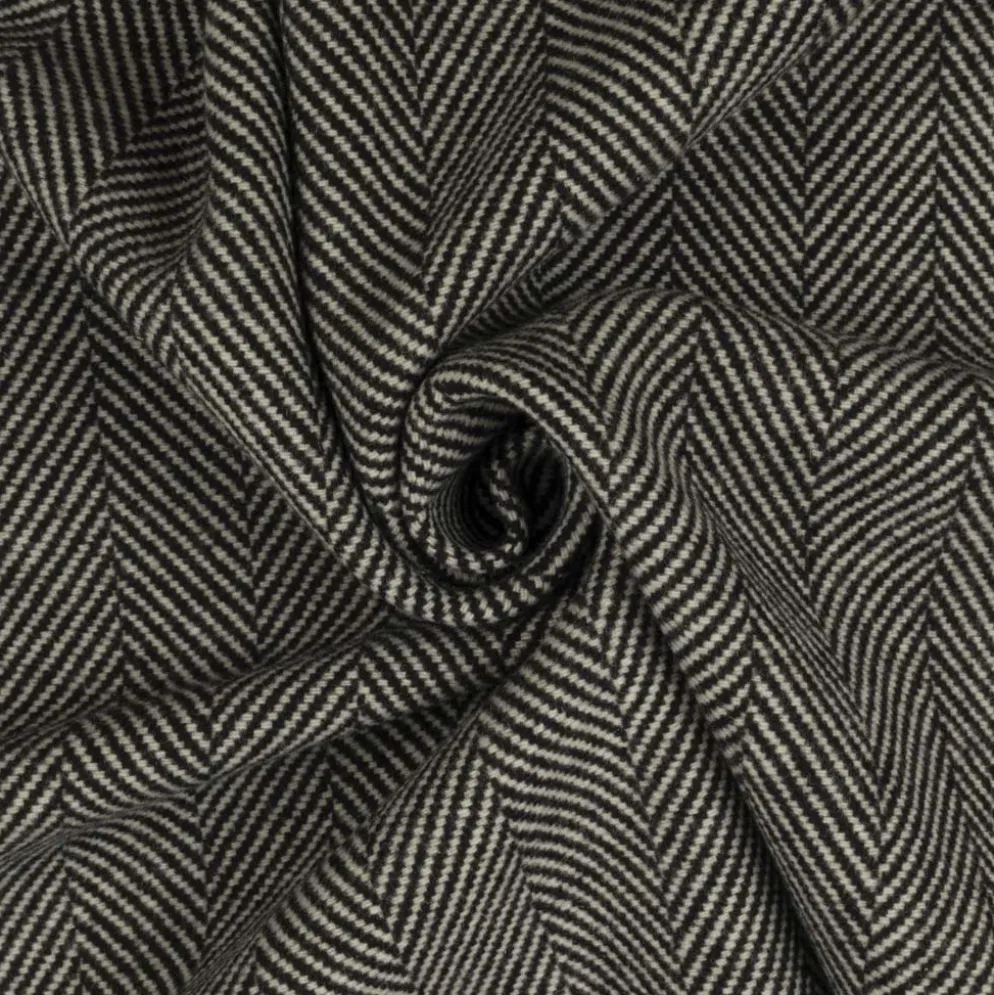 Herringbone m/ uld Sort