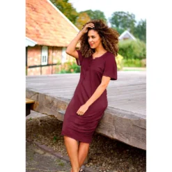 High twist viscose jersey Wine