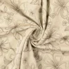 Hør/ bomuldslærred m/ broderet blomster Brun