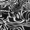 Hør/viscose m/ zebra print Sort