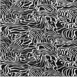 Hør/viscose m/ zebra print Sort