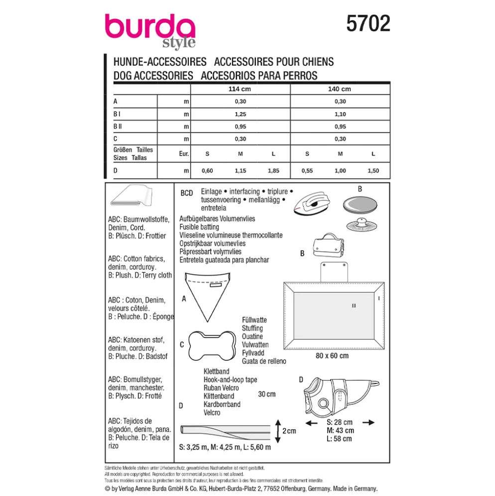 Hundetilbehør Burda 5702