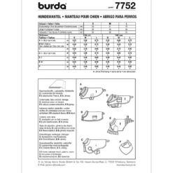 Hundetøj Burda 7752 str. S-L