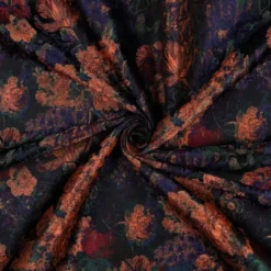 Jacquard blomster – multicolour Mørk grøn