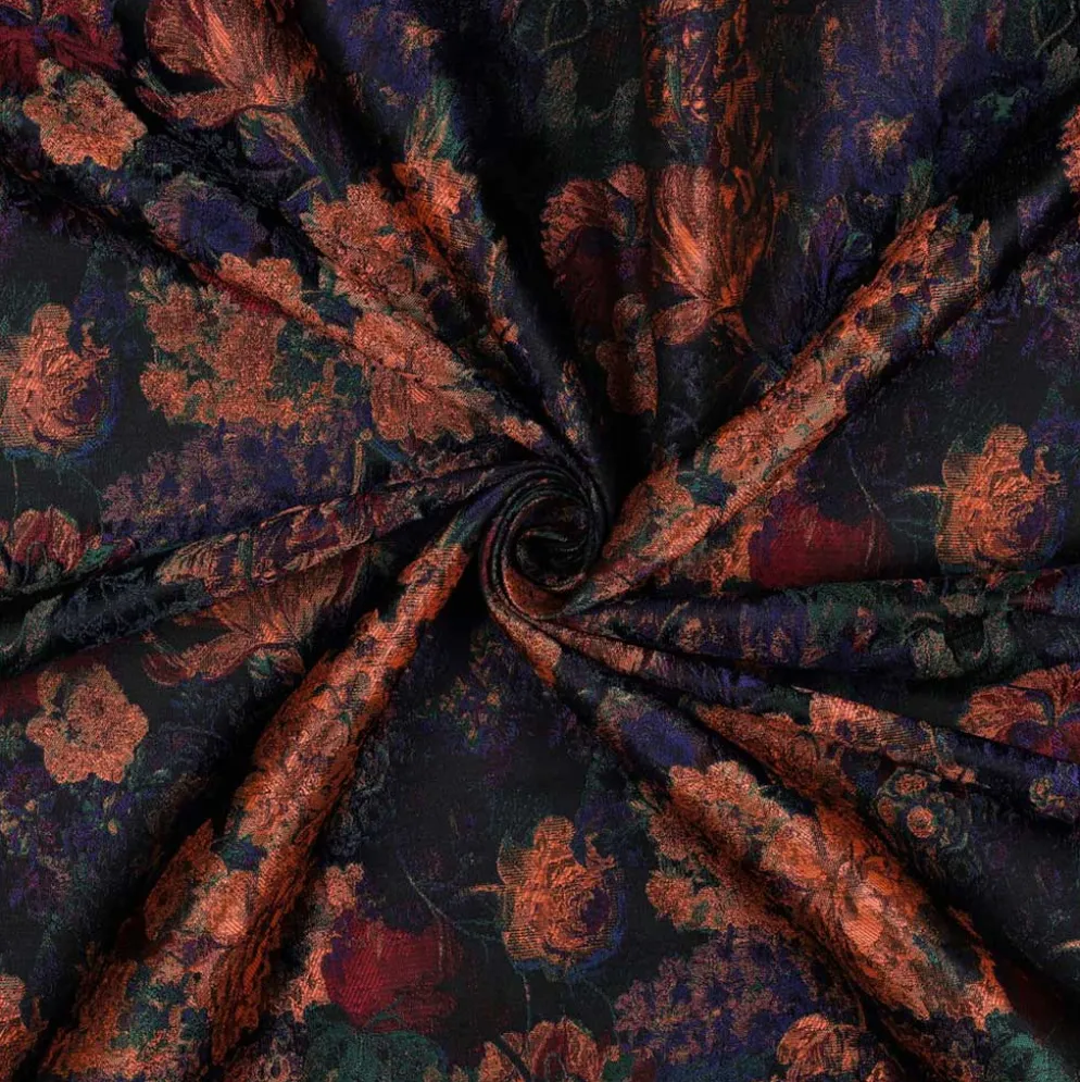 Jacquard blomster – multicolour Mørk grøn