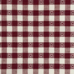 Jacquard m/ hjerter Mørk vinrød