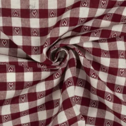Jacquard m/ hjerter Mørk vinrød
