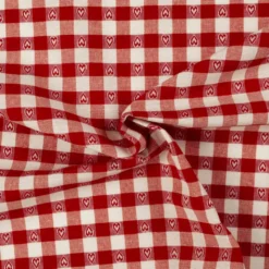 Jacquard m/ hjerter Rød