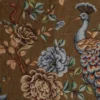 Jacquard m/ påfugl Gyldenbrun