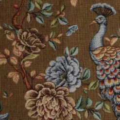 Jacquard m/ påfugl Gyldenbrun