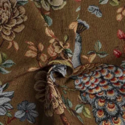 Jacquard m/ påfugl Gyldenbrun