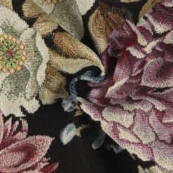 Jacquard m/store blomster Sort