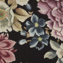 Jacquard m/store blomster Sort