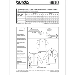 Jakke/bluse Burda 6610 str. 36-50