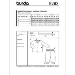 Jakke/bukser Burda Kids 9293 str. 56-98