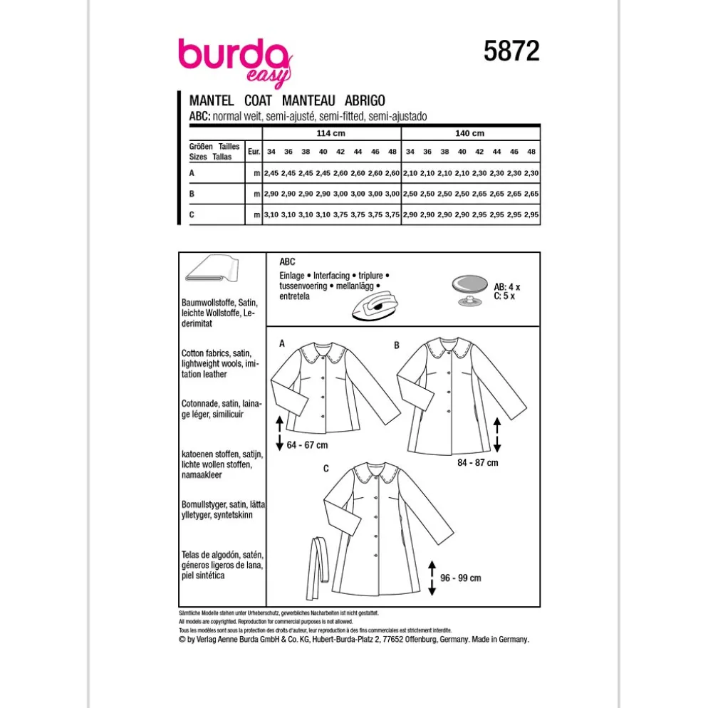 Jakke Burda 5872 str. 34-48