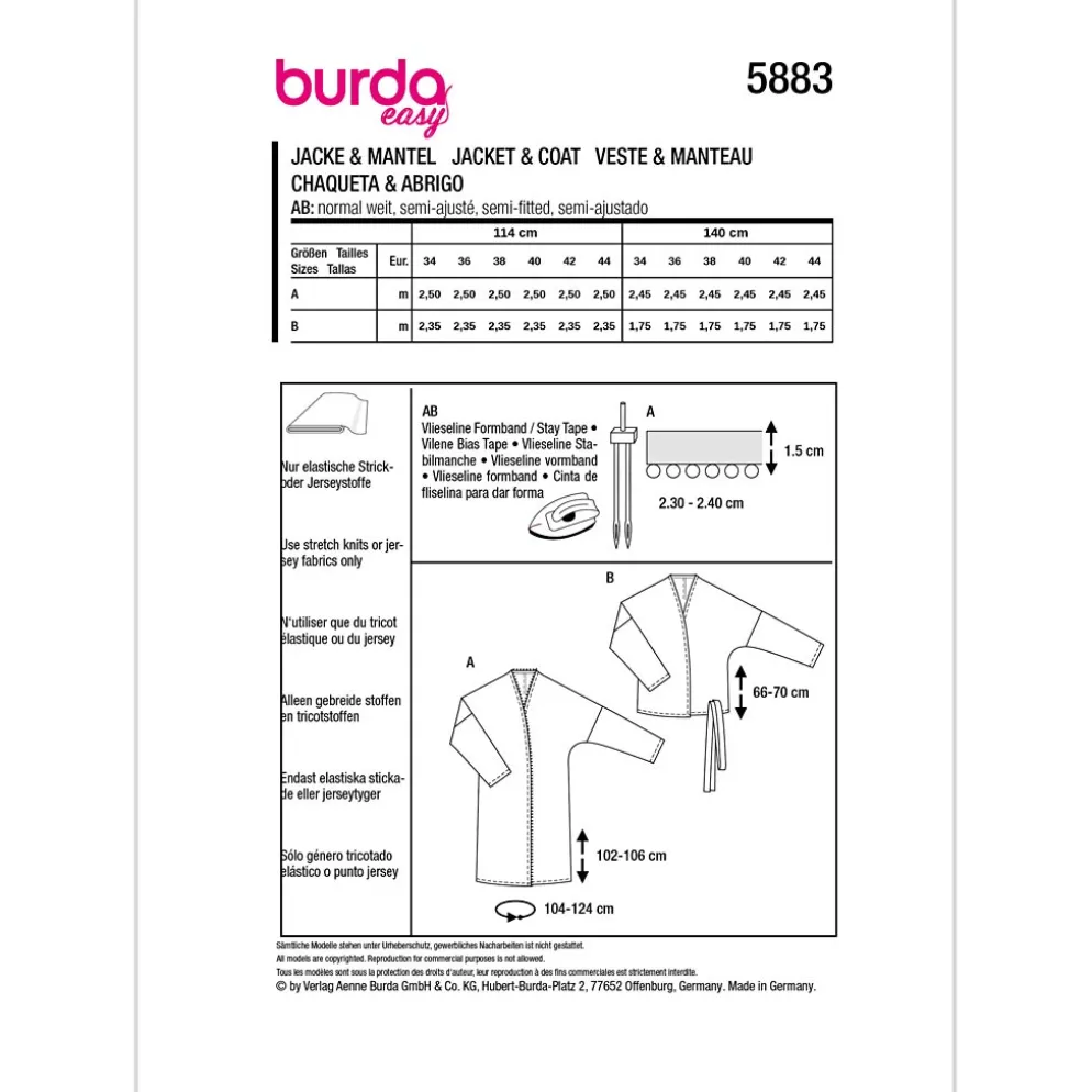 Jakke Burda 5883 str. 34-44