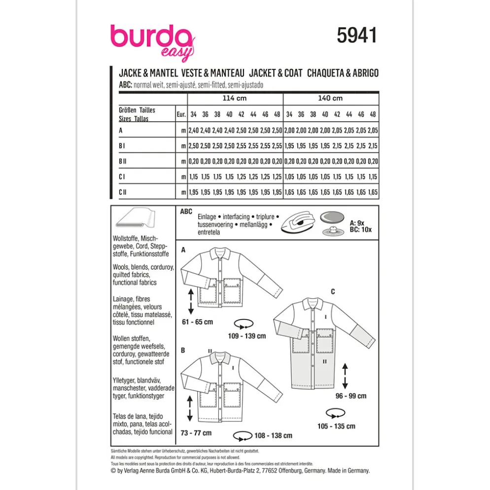 Jakke Burda 5941 str. 34-48