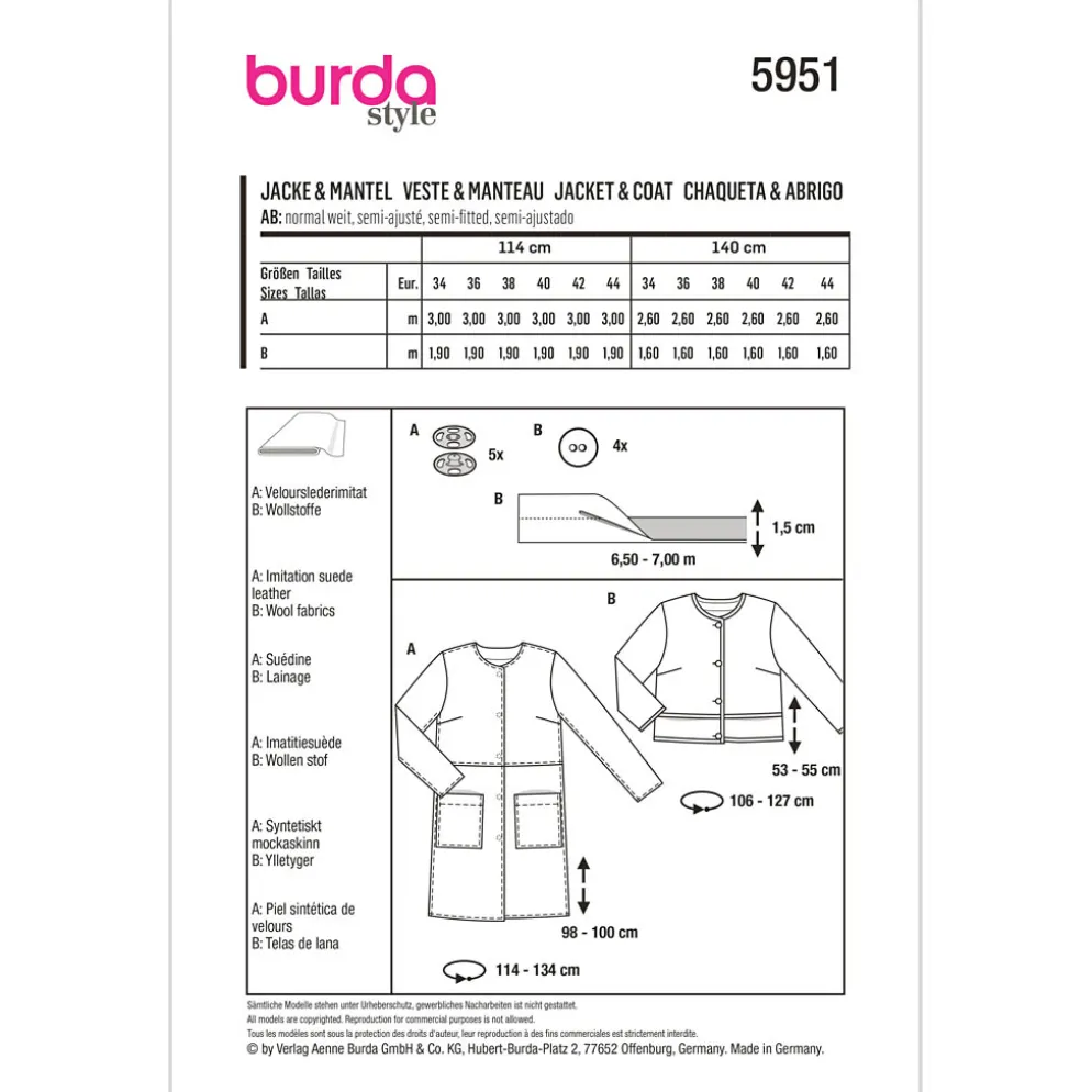 Jakke Burda 5951 str. 34-44