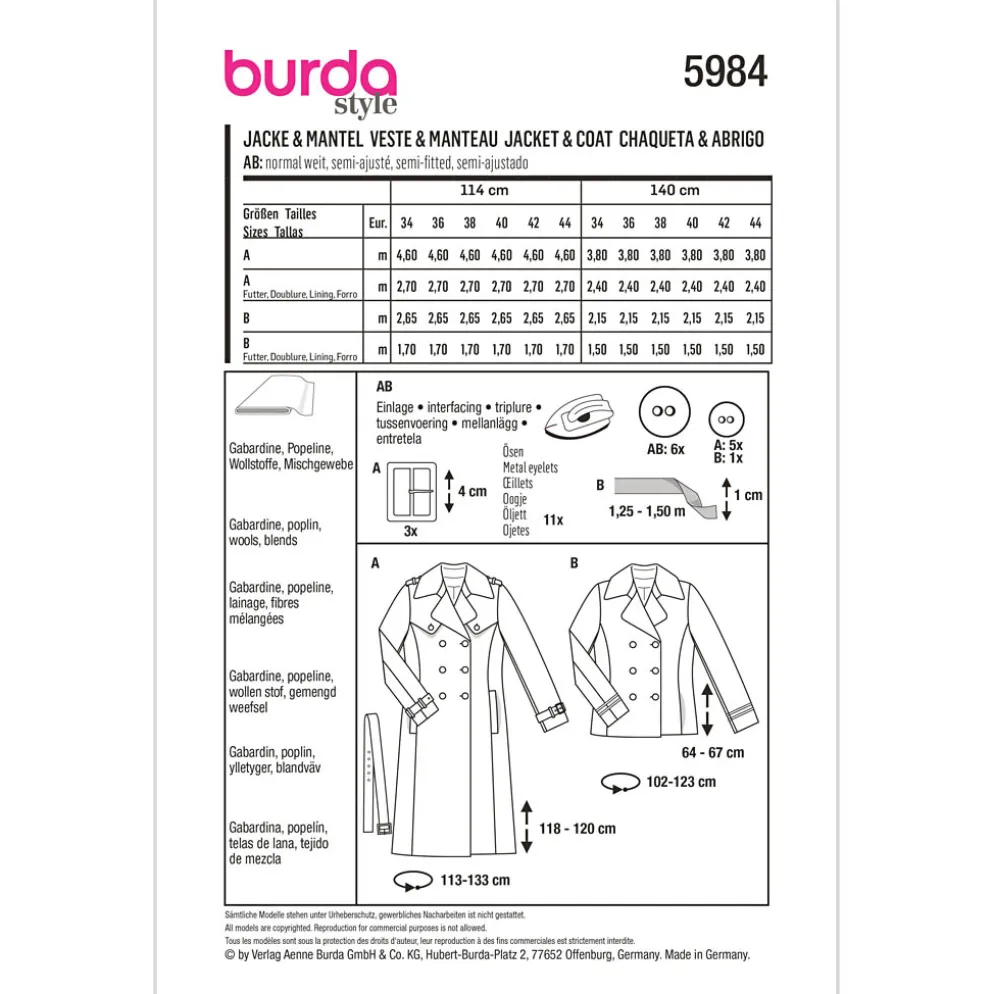 Jakke Burda 5984 str. 34-44