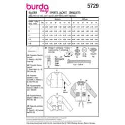 Jakke Burda 5729 str. 34-44