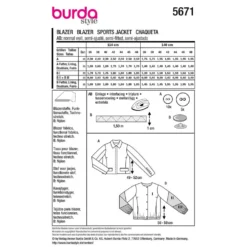 Jakke Burda 5671 str. 36-48
