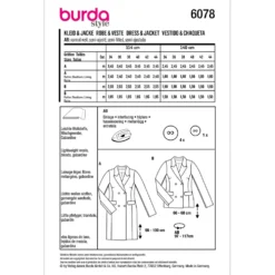 Jakke/kjole Burda 6078 str. 34-44